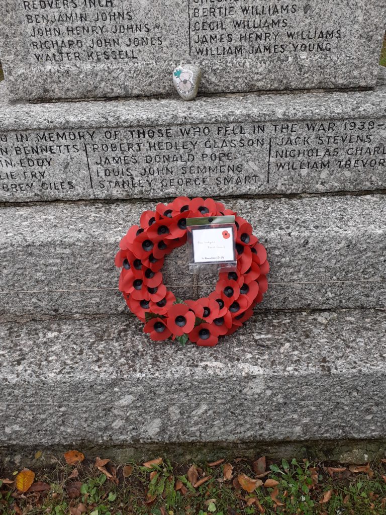 Poppy wreath, Ludgvan Parish Council 2020