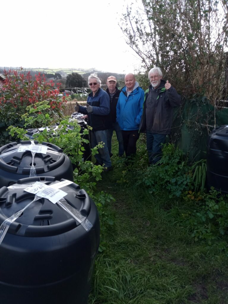 allotment volunteers and water butts